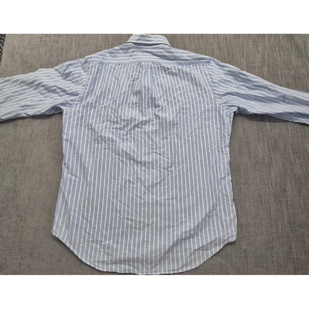 Ralph Lauren men's blue white striped button up long sleeve shirt LG embroidered - Picture 12 of 16